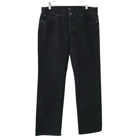 Edwin Women's Simone Mid-Rise Button Fly Straight Denim Jeans Maire Black 29 New - Picture 1 of 10